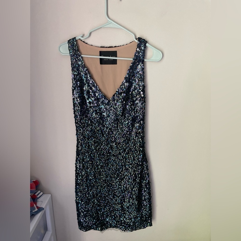 Reem Acra New York Space Sequin Sleeveless Dress Size 4